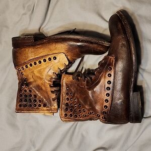 Bed Stu women's 9.5 brown leather studded boots